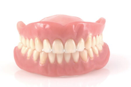 Dentures isolated on a white background.